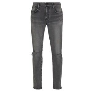 Moussy Vintage MV Mebane Skinny Jeans Men 30x30 Black Japan Distressed Knee Slit